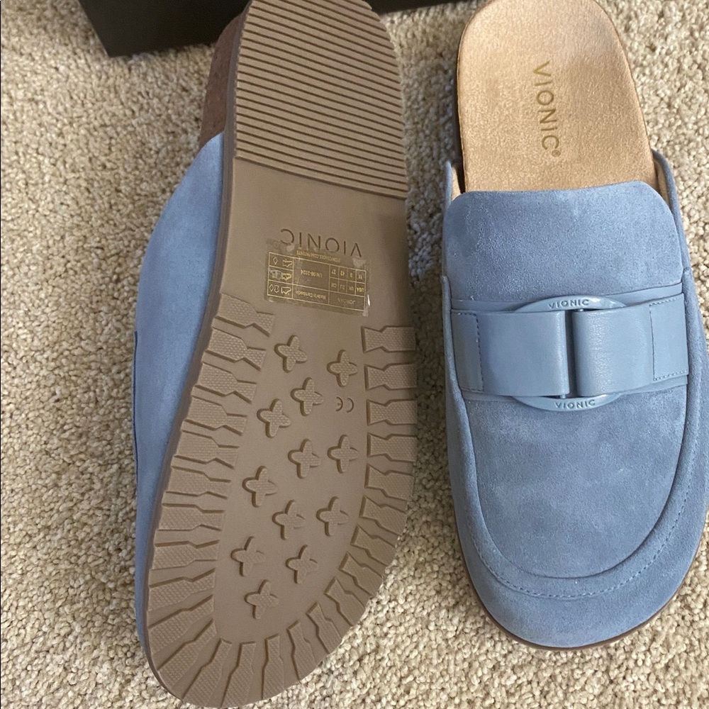 Vionic Slate Blue Suede Slip-Ons - Picture 7 of 7